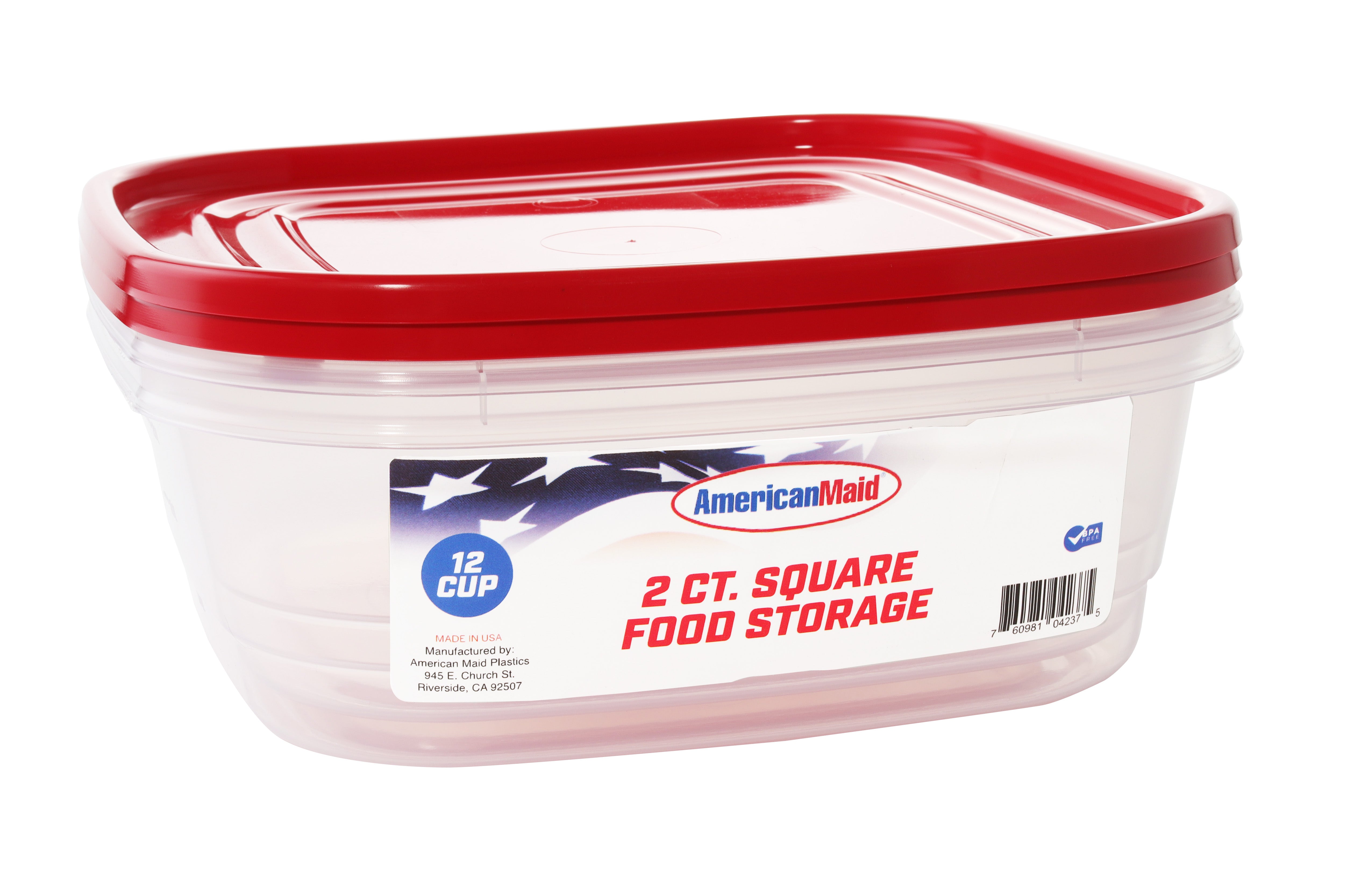 12 Cup Square Food Storage, Pack of 12