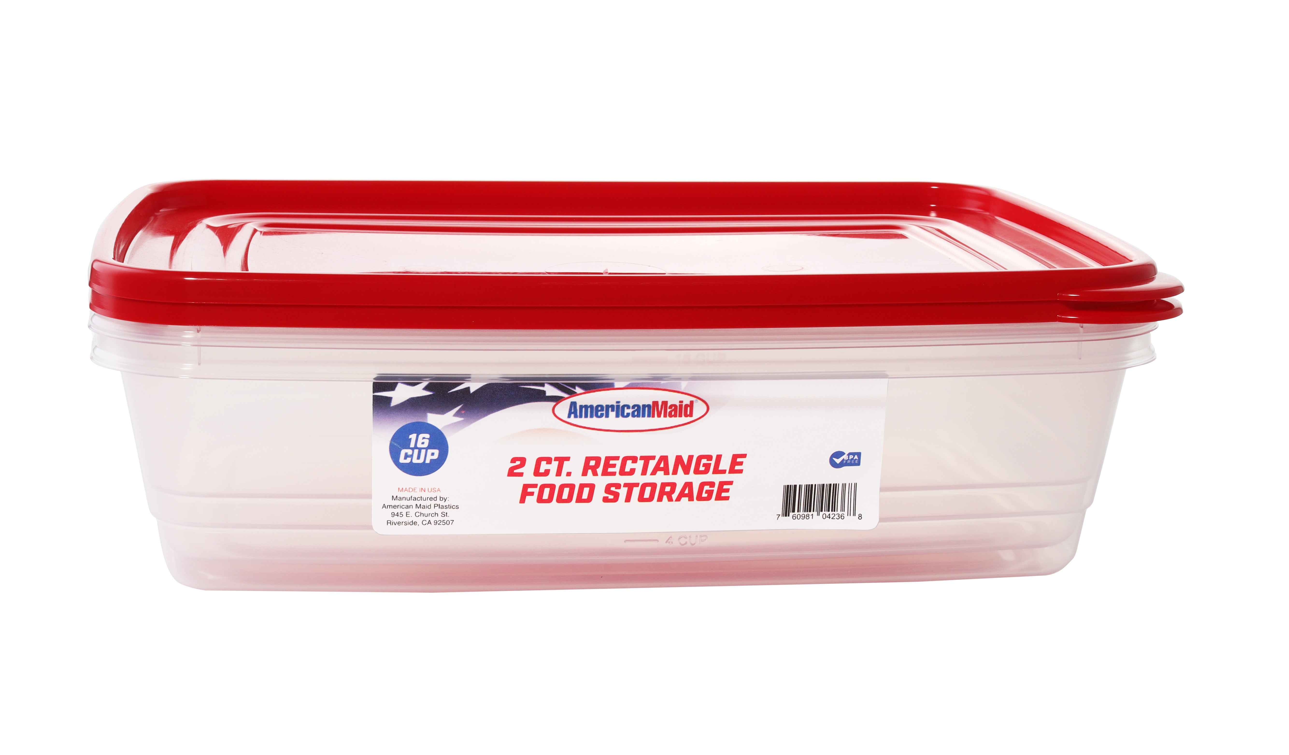16 Cup Food Storage Rectangle, Pack of 12