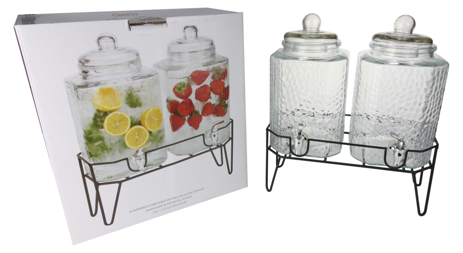 Double Glass Dispenser with Stand
