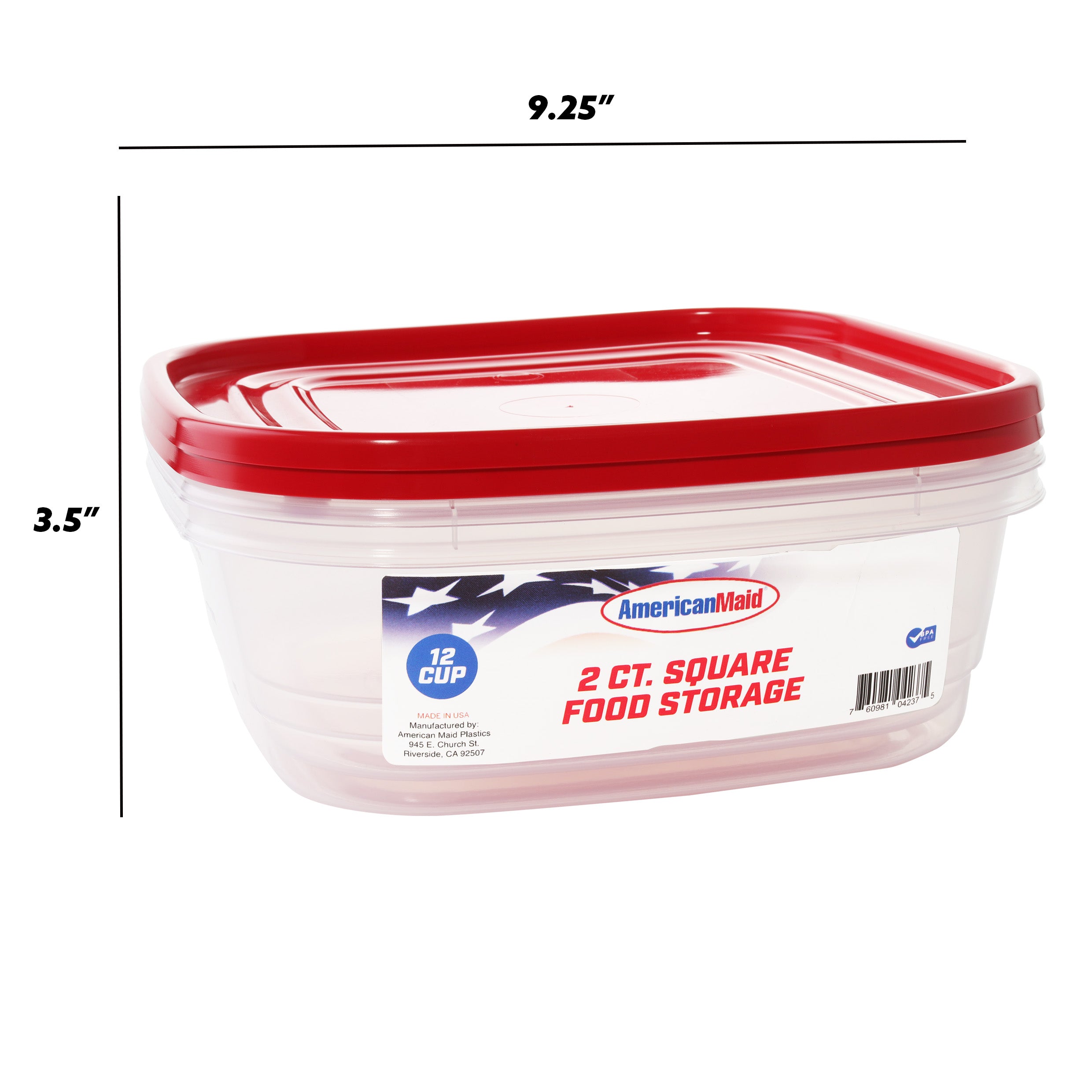12 Cup Square Food Storage, Pack of 12