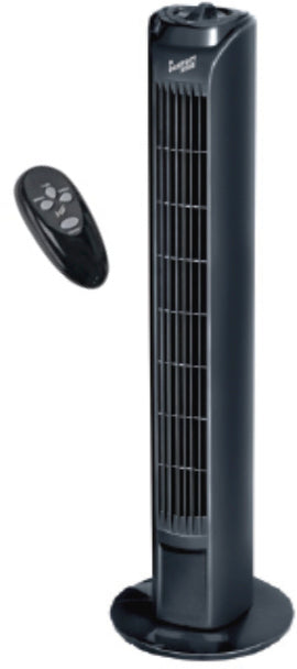 Comfort Zone 30 inch Oscillating Tower Fan, Black