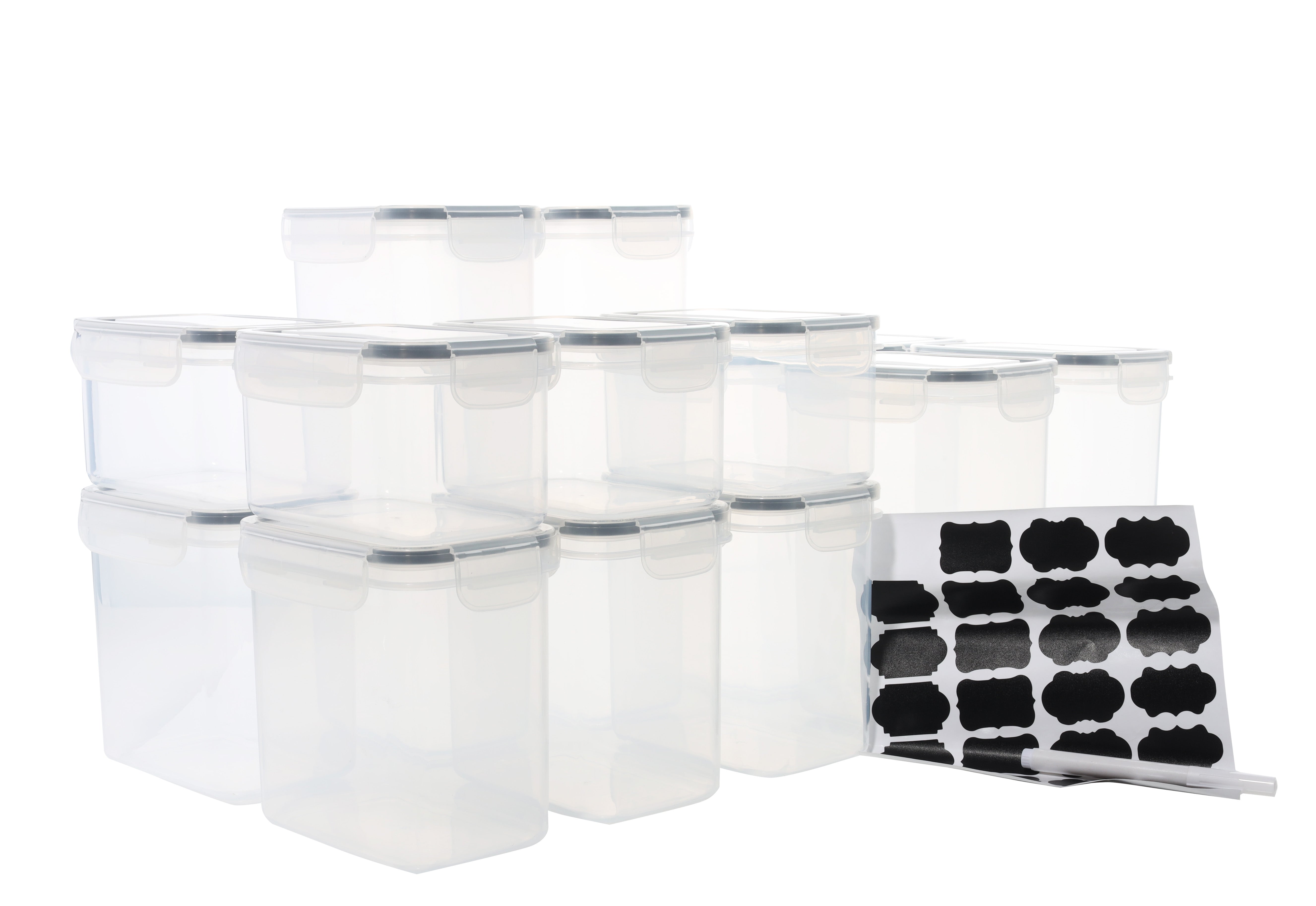 Sazon 28 Piece Food Storage Containers with Chalk Pen and Labels