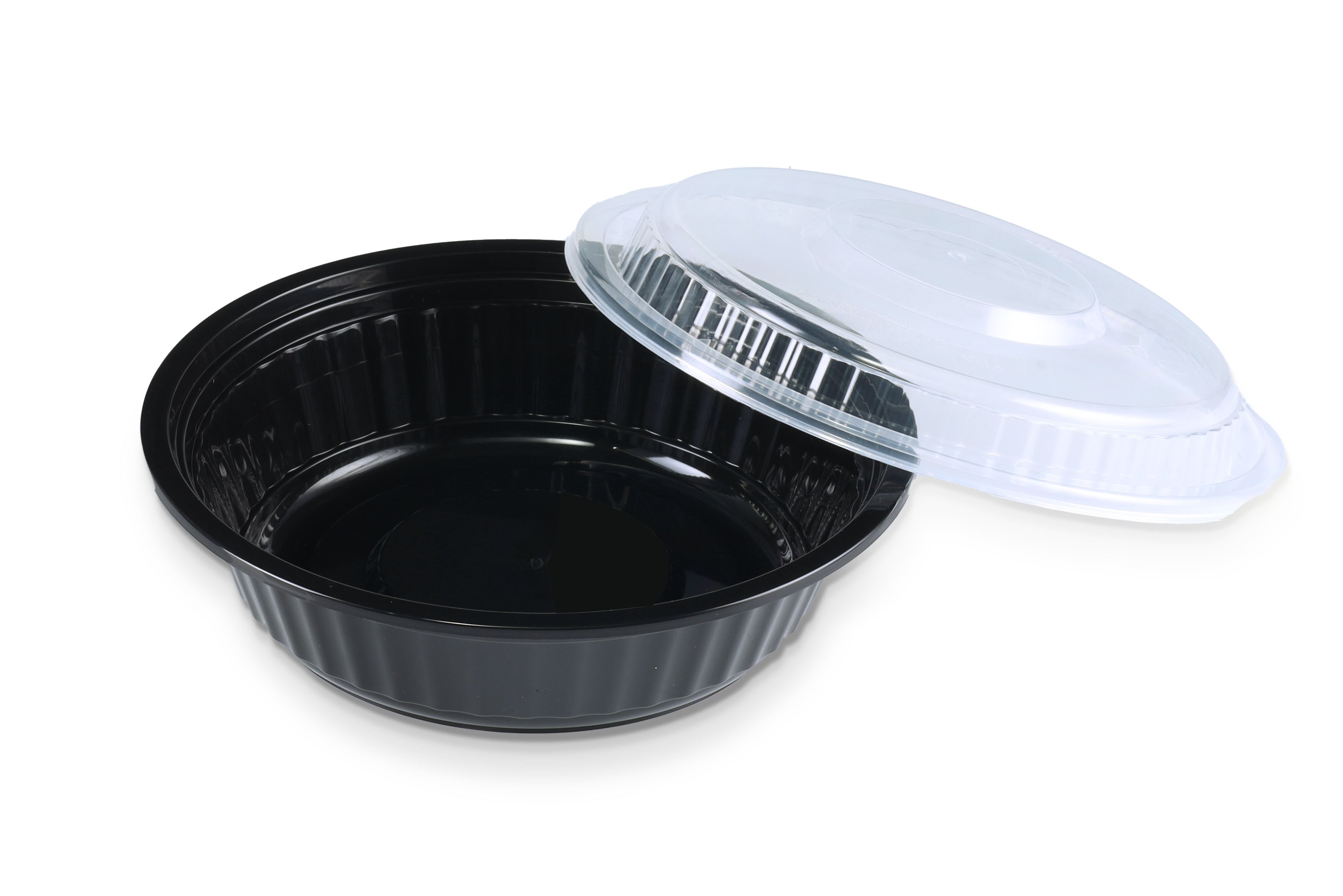 16oz Black Disposable Plastic Round Microwavable Food Container