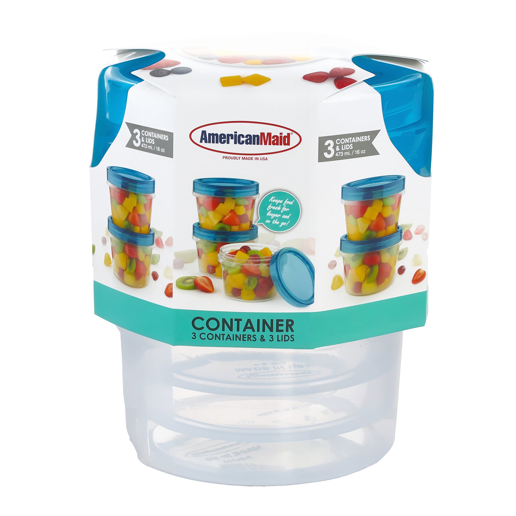 3-Pack Round Storage Container (500mL/ 16oz) | Case Pack - 4