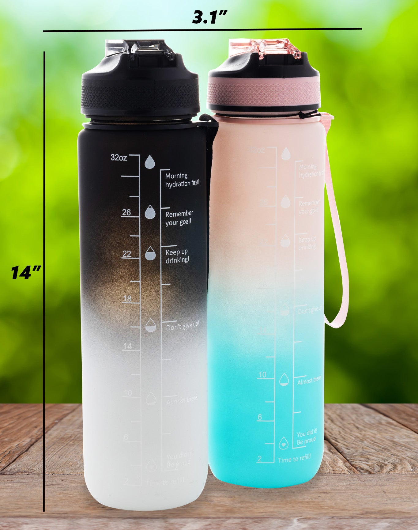 32oz Rainbow Water Bottle with Easy Flip Lid