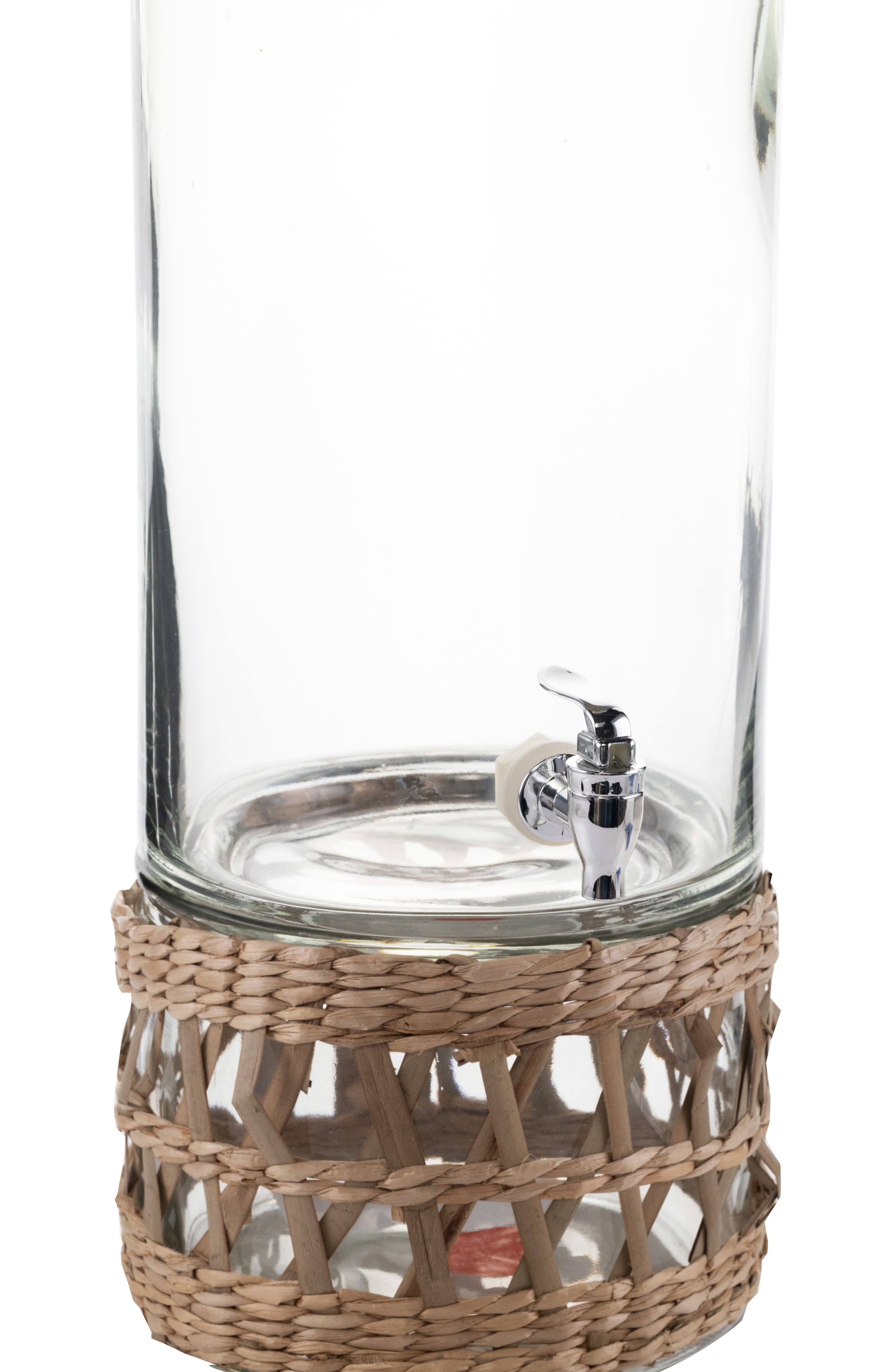 Wicker and Glass Cold Drink Dispenser - Decor Steals
