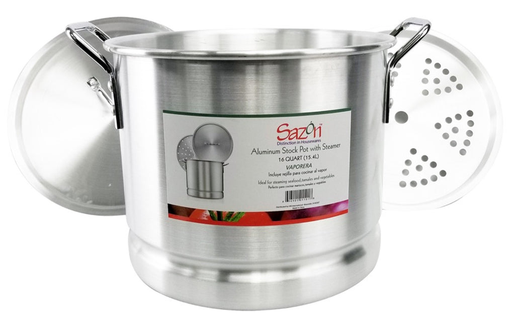 Sazon Stock Pot - Silver, 32 qt - Food 4 Less