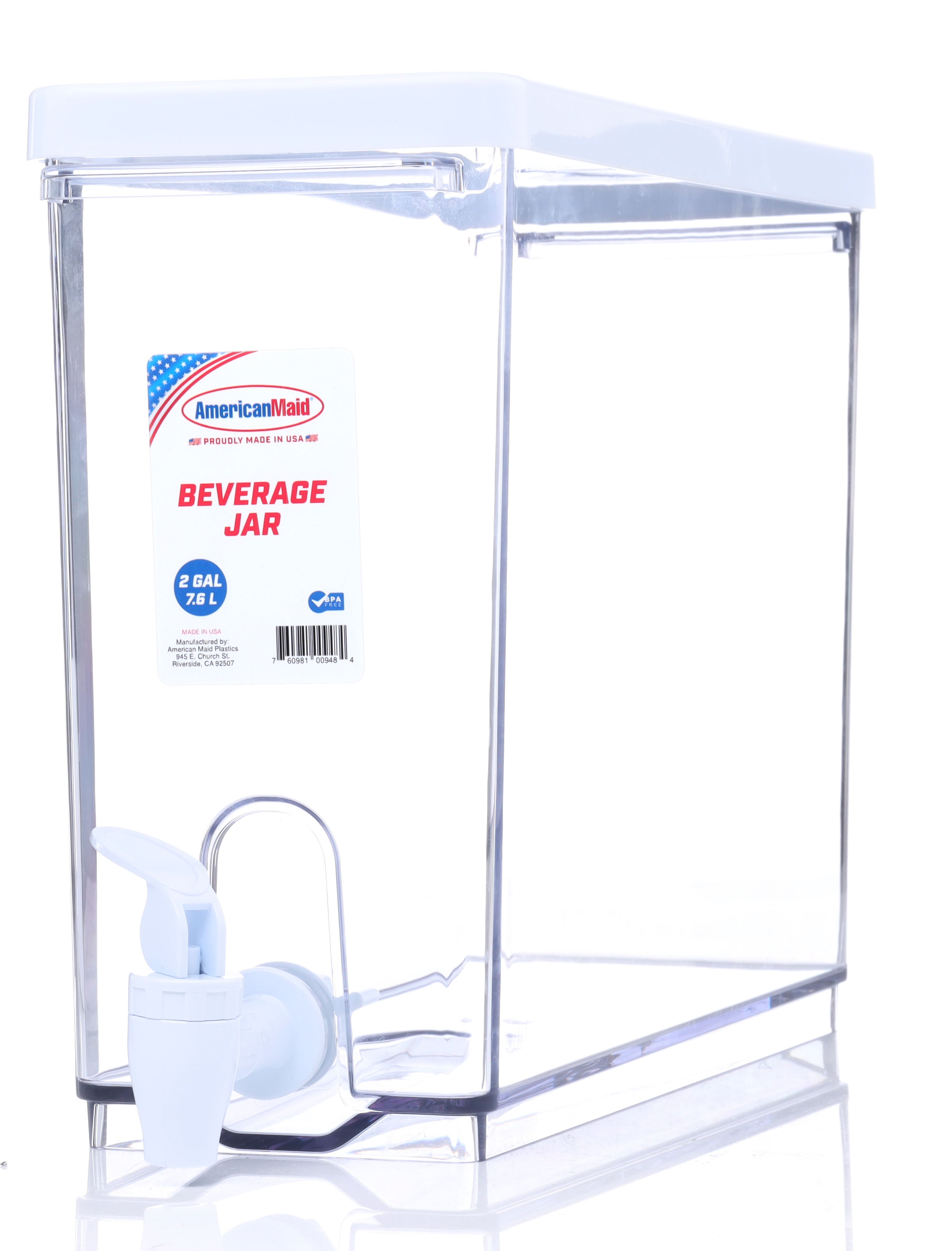 2.5gal. Clear Plastic Beverage Dispenser