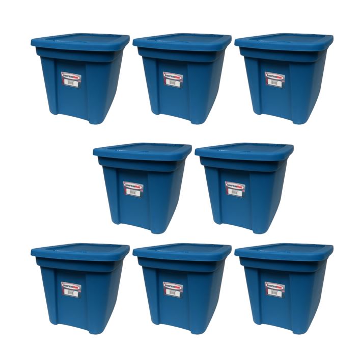 American Maid 18 Gallon Storge Box Tote, Pack 8